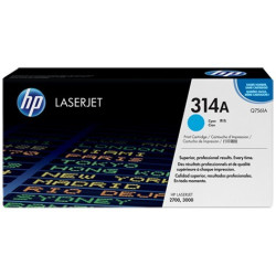 Original HP 314A LaserJet-tonerpatron, cyan (Q7561A)