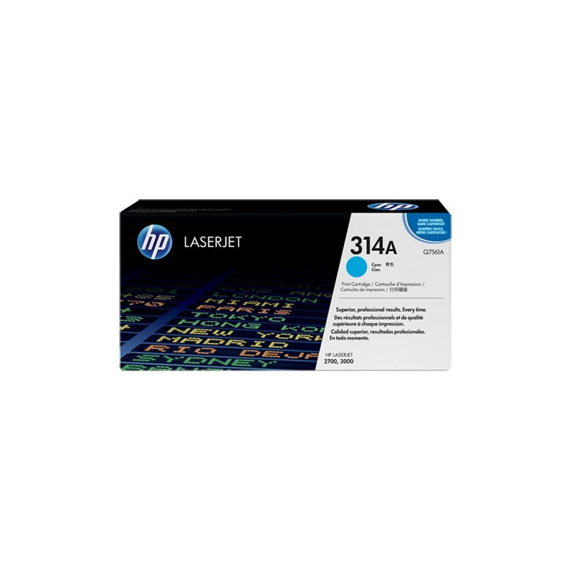 Original HP 314A LaserJet-tonerpatron, cyan (Q7561A)