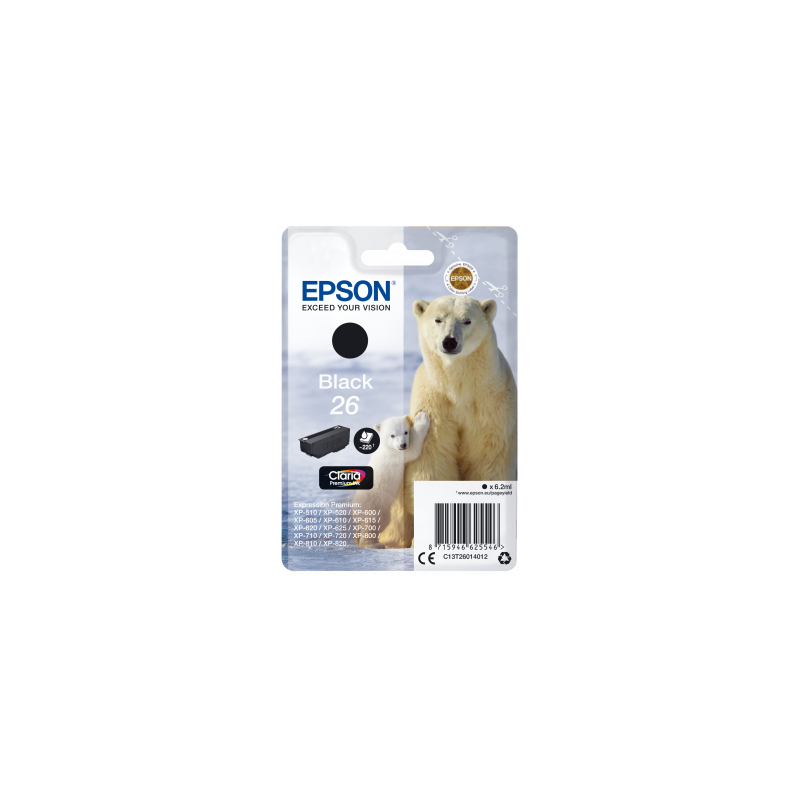 Epson 26 blækpatron sort (T2601) original