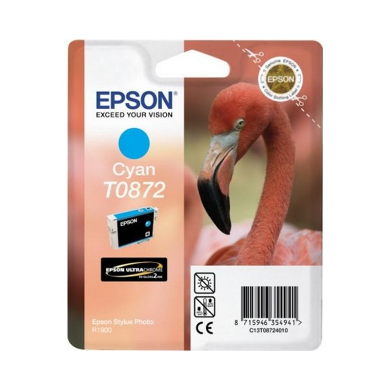 Original Epson T0872 cyan blækpatron bulk