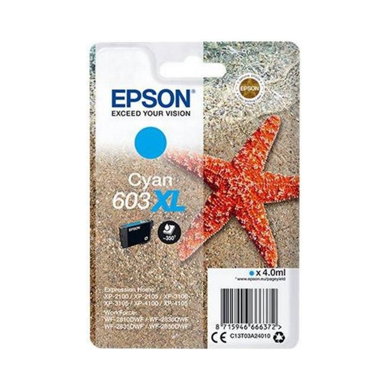 Epson 603XL blækpatron cyan (C13T03A24010) original bulk