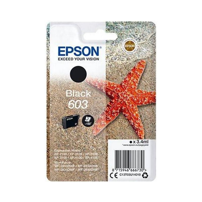 Epson 603 blækpatron sort (C13T03U14010) original bulk