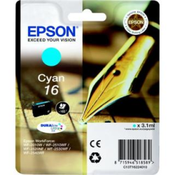 Epson 16 blækpatron cyan (T1622) original bulk