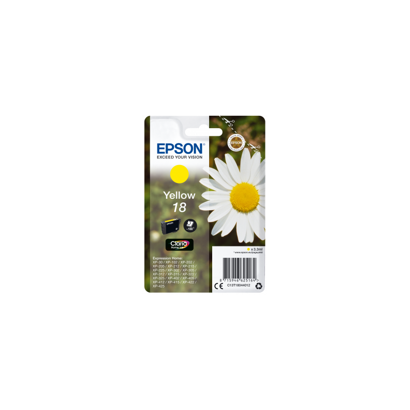Epson 18 blækpatron gul (C13T18044012) original bulk