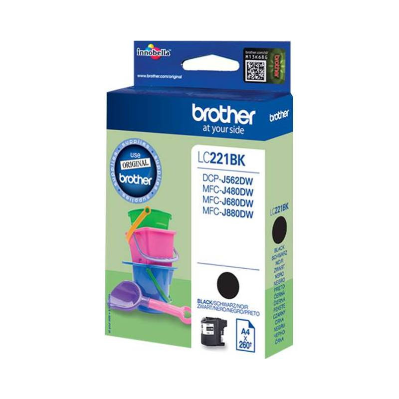Brother LC-221BK blækpatron sort (LC221BK) original bulk billig pris | Multitech