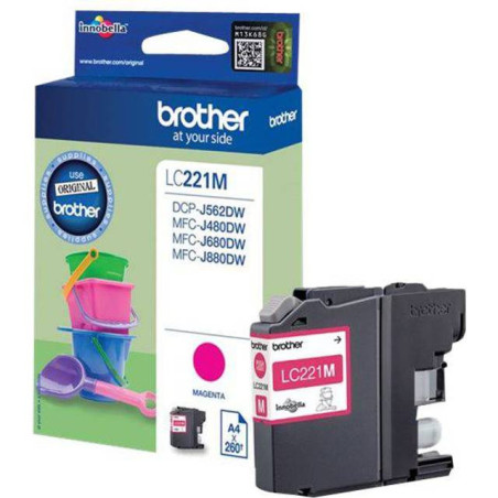 Brother LC221M original Magenta blækpatron bulk