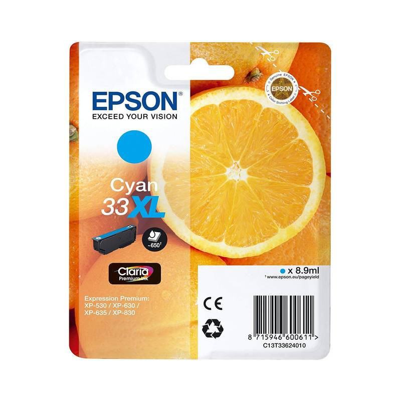 Epson 33XL blækpatron cyan (T3362) original