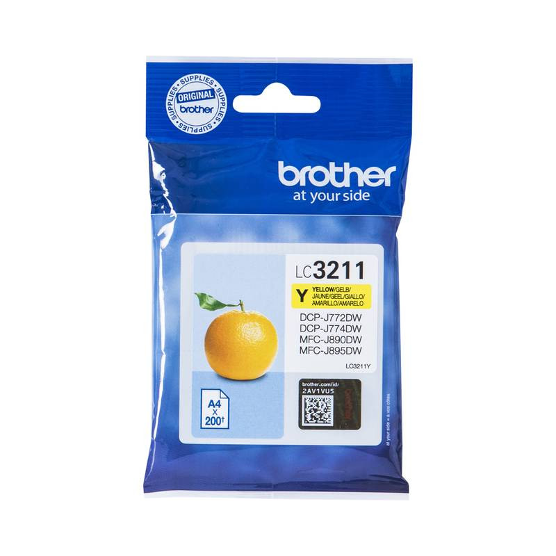 Brother LC3211Y originale Gul blækpatron