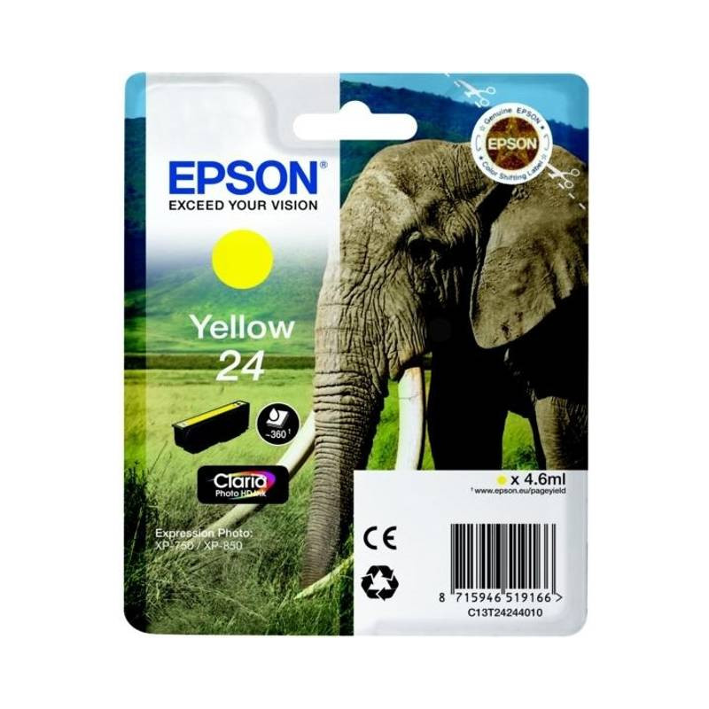 Epson 24 original Gul blækpatron T2424 bulk