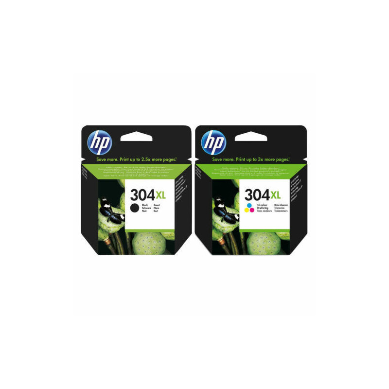 HP 304XL Sort og 304 XL 3 Farve originale MultiPack blækpatroner
