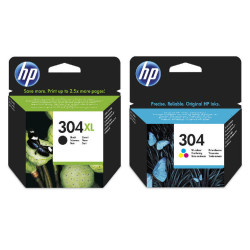 HP 304XL Sort og 304 3 Farve originale MultiPack blækpatroner