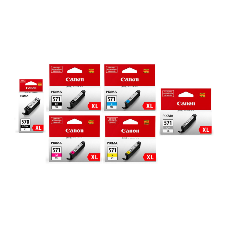Canon PGBK 570XL/CLI 571XL C/MY/BK/GY Multipack blækpatroner bulk