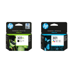 HP 301XL Sort og 301 3 Farve originale MultiPack blækpatroner OD