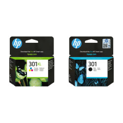 HP 301XL 3 farvet og 301 Sort originale MultiPack blækpatroner OD