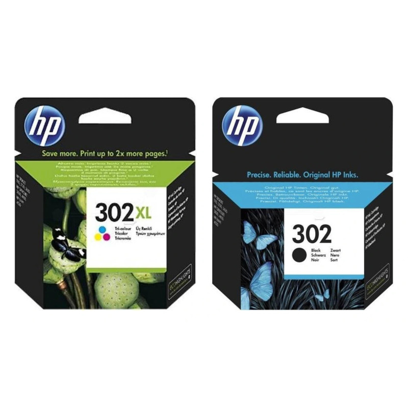 HP 302XL Farve og 302 Sort originale MultiPack blækpatroner OD