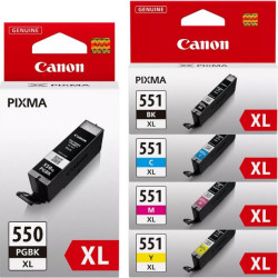 Canon PGBK 550XL/CLI 551XL C/MY/BK Multipack blækpatroner bulk