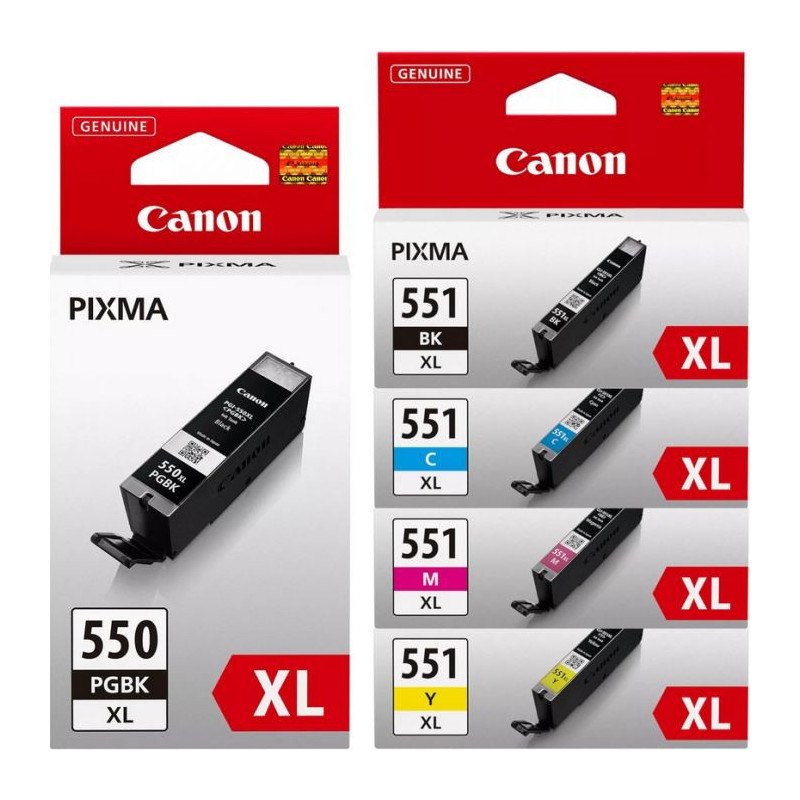 Canon PGBK 550XL/CLI 551XL C/MY/BK Multipack blækpatroner bulk