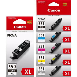 Canon PGBK 550XL/CLI 551XL C/MY/BK/GY Multipack blækpatroner bulk