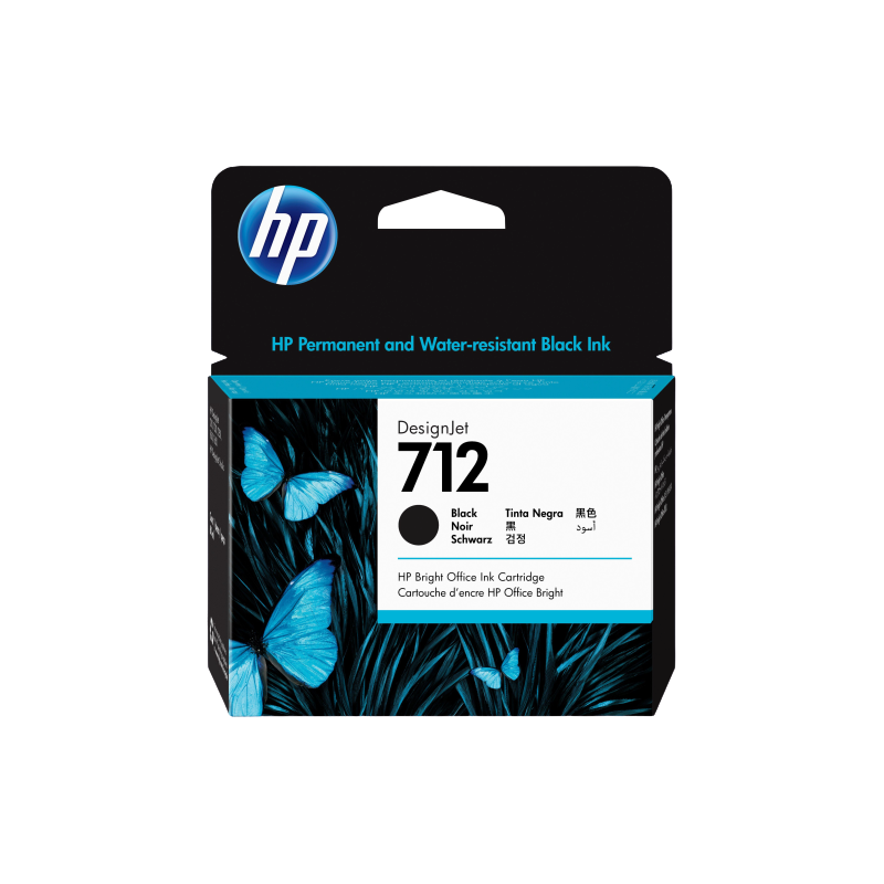 HP 712 80-ml original Sort blækpatron OD