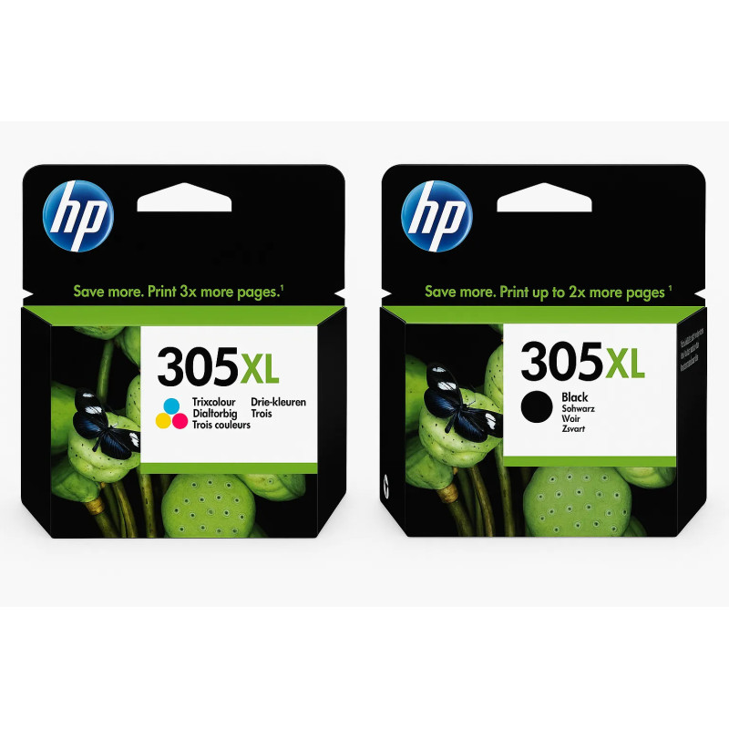 HP 305XL 3 farvet/305XL sort original MultiPack blækpatroner OD