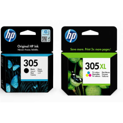 HP 305XL 3 farvet/305 sort original MultiPack blækpatroner OD