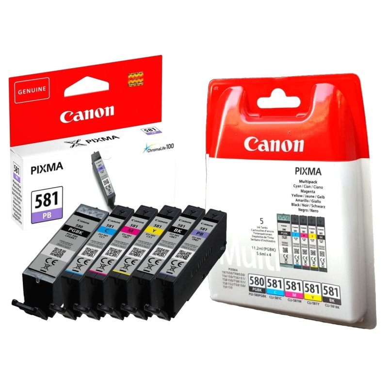 Canon PGI 580 PGBK/CLI 581 C/M/Y/BK/PB original Multipack 6 pack bulk