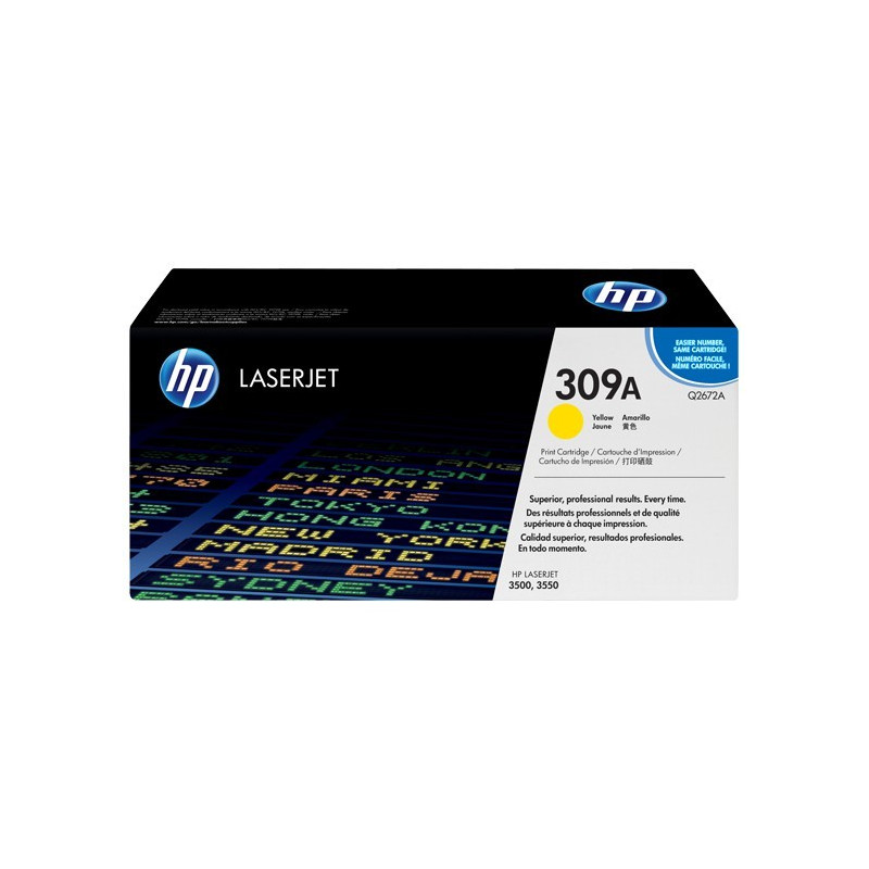 Original HP 309A LaserJet-tonerpatron, gul (Q2672A)