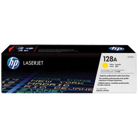 Original HP 128A LaserJet-tonerpatron, gul (CE322A)