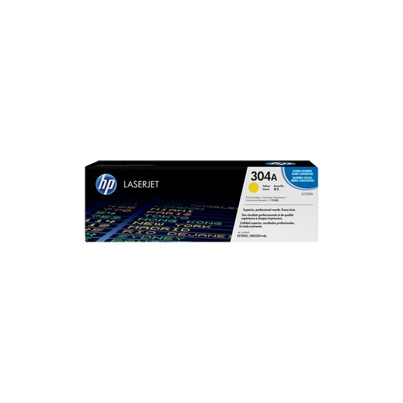 Original HP 304A LaserJet-tonerpatron, gul (CC532A)