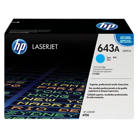 Original HP 643A LaserJet-tonerpatron, cyan (Q5951A)